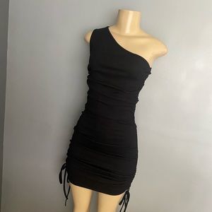 One shoulder ruched Bodycon dress size small